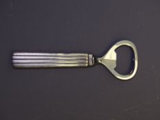 GEORG JENSEN 925 SILVER HANDLED STAINLESS STEEL BOTTLE OPENER