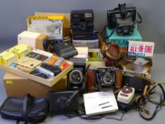 ZEISS IKON BELLOWS & OTHER VINTAGE CAMERAS, boxed Polaroids, associated goods and equipment along