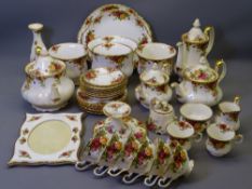 ROYAL ALBERT OLD COUNTRY ROSES TEAWARE, approximately 50 pieces