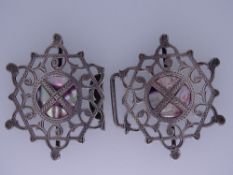 EDWARDIAN SILVER NURSE'S BELT BUCKLE, Birmingham 1911, maker Henry Williamson Ltd, unusual star