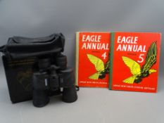 TOBISHIKA 10 - 30x50 ZOOM BINOCULARS & CARRY CASE, boxed, and two Eagle Annuals Nos 4 and 5