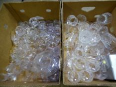 CUT LEAD CRYSTAL & OTHER DRINKING GLASSWARE with a quantity of various glass salts