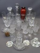 CUT & OTHER DRINKING GLASSWARE & DECANTERS, Art Form red vase, Swarovski crystal ornaments, a good