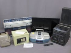 ENTERTAINMENT ELECTRICALS & A HOUSEHOLD SAFE to include a Sharpe both sides play disc stereo