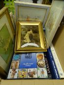ANTIQUE COLLECTOR'S BOOKS, Victorian crystoleum and a selection of framed prints