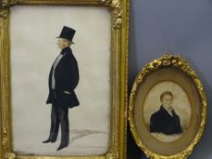 EARLY 19th CENTURY WATERCOLOUR STUDIES - the gentleman John Harrington including an oval half