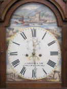 AN EIGHT DAY LONGCASE CLOCK with painted dial, 'J Sanders & Son, Longton and Tunstall' with