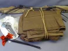 VINTAGE CANVAS TENT & FOLDING CAMP BED