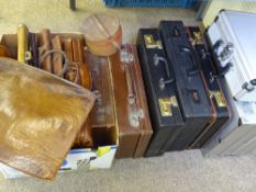 GOOD ARRAY OF ATTACHE & OTHER CASES including vintage leather, an aluminium type