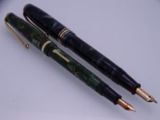 CONWAY STEWART - Vintage (late 1950s - 60s) Green Marble with Brown Veins Conway Stewart No. 12