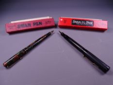 SWAN MABIE TODD - Vintage (1930s) Black chevron patterned Swan Mabie Todd SF3B Self Filler