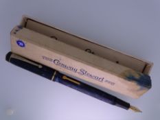 CONWAY STEWART - Vintage (1940s-50s) Blue Marble Conway Stewart No.759 fountain pen with gold trim