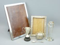 SMALL SILVER - a mixed group including two easel back portrait frames, 16 x 11.5cms, Birmingham