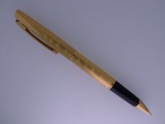 WATERMAN - Vintage (1970s) Brushed Gold Plated Waterman Concorde fountain pen marked 'Plaque Or G'