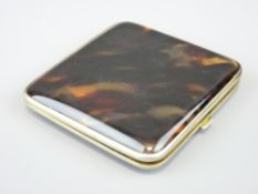 ART DECO SILVER GILT & TORTOISE SHELL CIGARETTE CASE, Birmingham 1926, maker 'Percy James Finch',