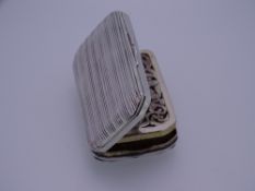 SILVER VINAIGRETTE with lined decoration and canted corners, a floral scrolled grill, Birmingham
