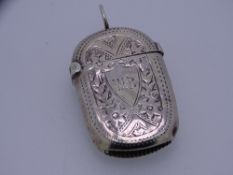 SILVER VESTA, oval bright cut, Birmingham 1901, 0.5ozs