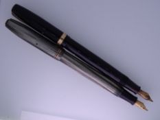WATERMAN - Vintage (1940s) Black Waterman W3 lever fill fountain pen with gold trim and original