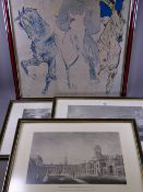 AFTER JAMES MARLTON - three Dublin scene engravings and a print of military horsemen