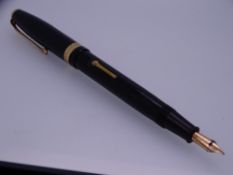 CONWAY STEWART - Vintage (late 1950s) Black Conway Stewart No. 76 with gold trim and 14ct gold