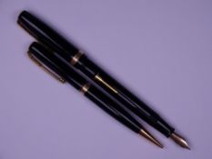 WATERMAN - Vintage (1940s-50s) Black Waterman W3 fountain pen and mechanical pencil set with gold