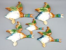 BESWICK POTTERY WALL DUCKS, a set of five, including two numbered 5960, the other 5961, 5962 and