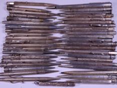 SILVER & WHITE METAL PROPELLING PENCILS COLLECTION including Fyne Poynt by Mabie Todd, Yard o