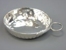 VINTAGE TASTERIN/WINE TASTER, the ornate rib and bubble pattern bowl with serpent form handle,