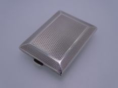 SILVER MATCH HOLDER, engine turned, by Goldsmiths, London 1928, 1.3ozs