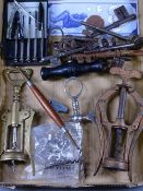 HEELEY'S A1 DOUBLE LEVER CORKSCREW, champagne tap, vintage keys and other items of interest