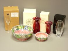 MALING BOWLS, modern Cranberry glass by Royal Scott ETC