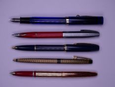 SHEAFFER - 3 Vintage Sheaffer fountain pens: 1. 1950s-60s Blue Sheaffer Imperial I Cartridge