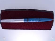 MONTBLANC - Vintage (1970s) Turquoise Montblanc Monte Rosa fountain pen with Brushed Stainless Steel