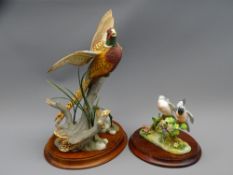 FRANKLIN MINT 'The Ring Necked Pheasant Figure' by A J Redisill, 34cms H and Crown Staffordshire