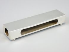 TRIPLE MATCHBOX COVER, rectangular form on ball feet, London 1911, maker 'Elkington & Co', 3.4