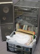 SCHNEIDER HIFI SYSTEM IN CABINET with twin 8027LS three-way system stereo speakers along with a