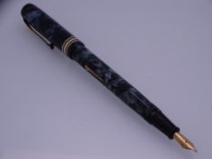 CONWAY STEWART - Vintage (1950s) Blue Marble Conway Stewart No. 388 fountain Pen with gold trim (