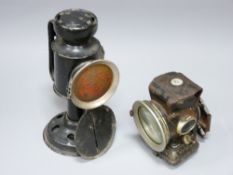 TWO VINTAGE LAMPS, ONE LUCAS & ONE OTHER