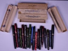 CONWAY STEWART - Box of damaged/incomplete Conway Stewart fountain pens for spares or repairs