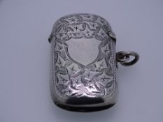 SILVER VESTA, bright cut star decoration by Able & Chanell, Birmingham 1902, 1.3ozs