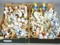 DECORATIVE CABINET FIGURINES a mixed collection in varying compositions (two boxes)