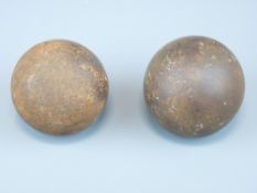 TWO EARLY CANNON BALLS