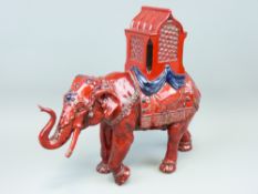 ROYAL DOULTON FLAMBE - Archives Burslem Artwares model of a 'Shanxi' elephant BA42. Limited