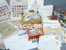 STAMPS & POSTAL ENVELOPE COLLECTION along with a quantity of post and other cards, mainly Russian,