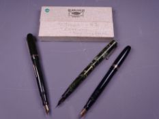 SWAN MABIE TODD - 2 Vintage (1940s/50s) fountain pens. 1. Black Swan Mabie Todd Calligraph twist-