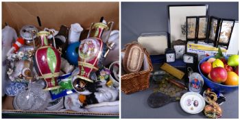 MIXED CHINA - pair of Vienna type two-handled vases (damaged) and other mixed china items and