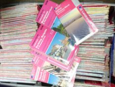 A LARGE QUANTITY OF ORDINANCE SURVEY MAPS, 230 plus in two plastic crates
