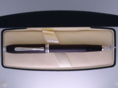 CROSS - Modern Matte Finish Black Lacquer Cross Townsend fountain pen with chrome plated trim and