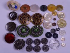 LIBERTY & CO WITH OTHER VINTAGE BUTTONS to include a silver and enamel pair, Birmingham 1904,