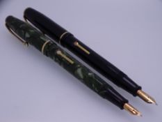 CONWAY STEWART - Vintage (1950s) Black Conway Stewart No.28 fountain pen with gold trim and 14ct